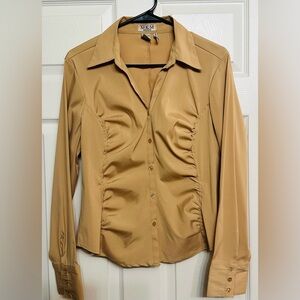 MKM Designs Tan Button-Down Shirt